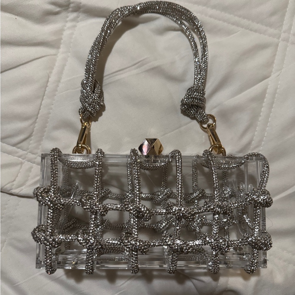 Silver Beaded Women's Handbag